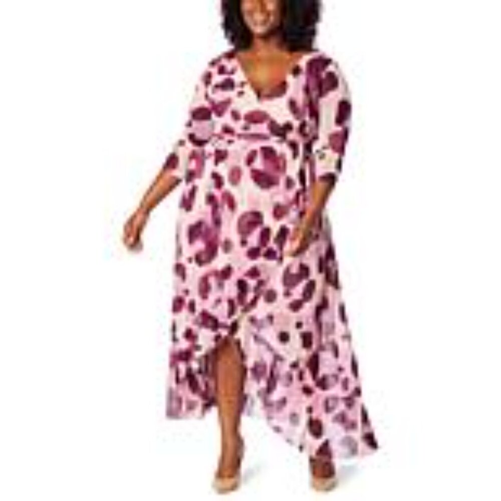 G by Giuliana Pink Animal Print Tulip-Hem Mesh Knit Maxi Dress - Picture 3 of 3